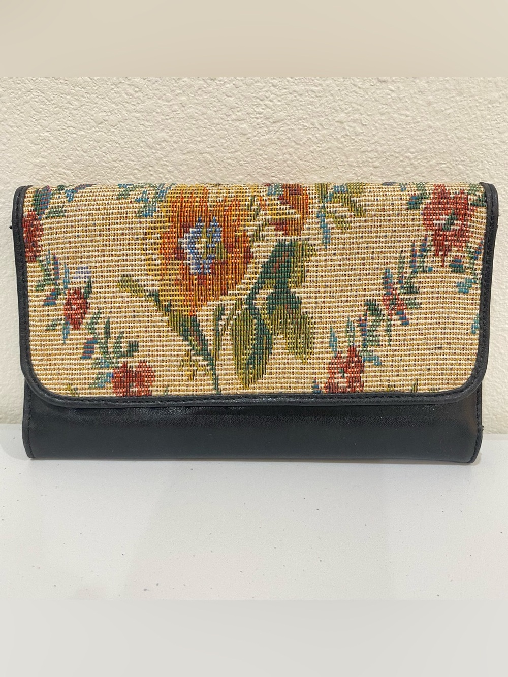 Guang Tong Floral Tapestry Card Holder Wallet Organizer Billfold Clutch